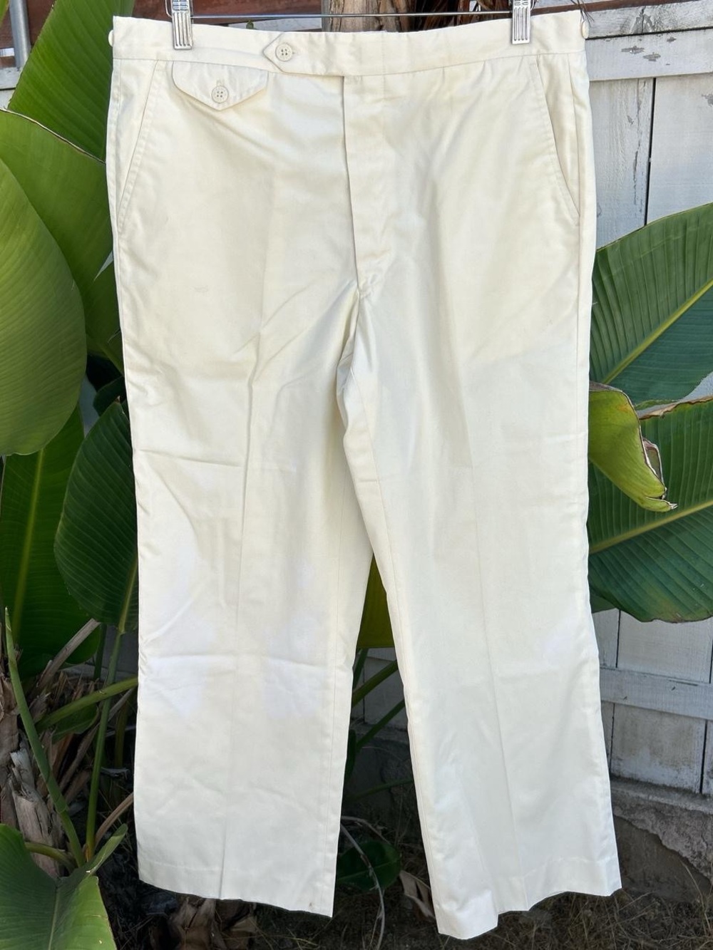 Vintage 90s IZOD Lacoste Cream Golf Pants 34x27 Side Adjusters